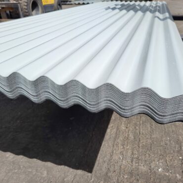 Cheap Packs of 8ft, 10ft and 12ft Goosewing Grey PVC Plastisol Coated Scintilla Finish 3” Corrugated Roofing Sheets