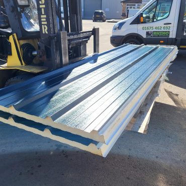 Very Cheap Trisomet 333 Composite Panels / 120mm Insulated Box Profile Steel Roofing Sheets in Anthracite with a Plastisol Coated Finish – Packs to clear